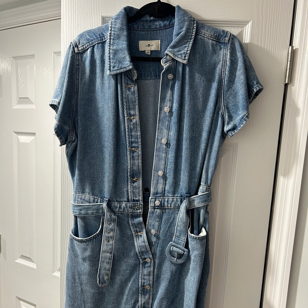 7 For All Man Kind- Denim Lustre Shirt Dress